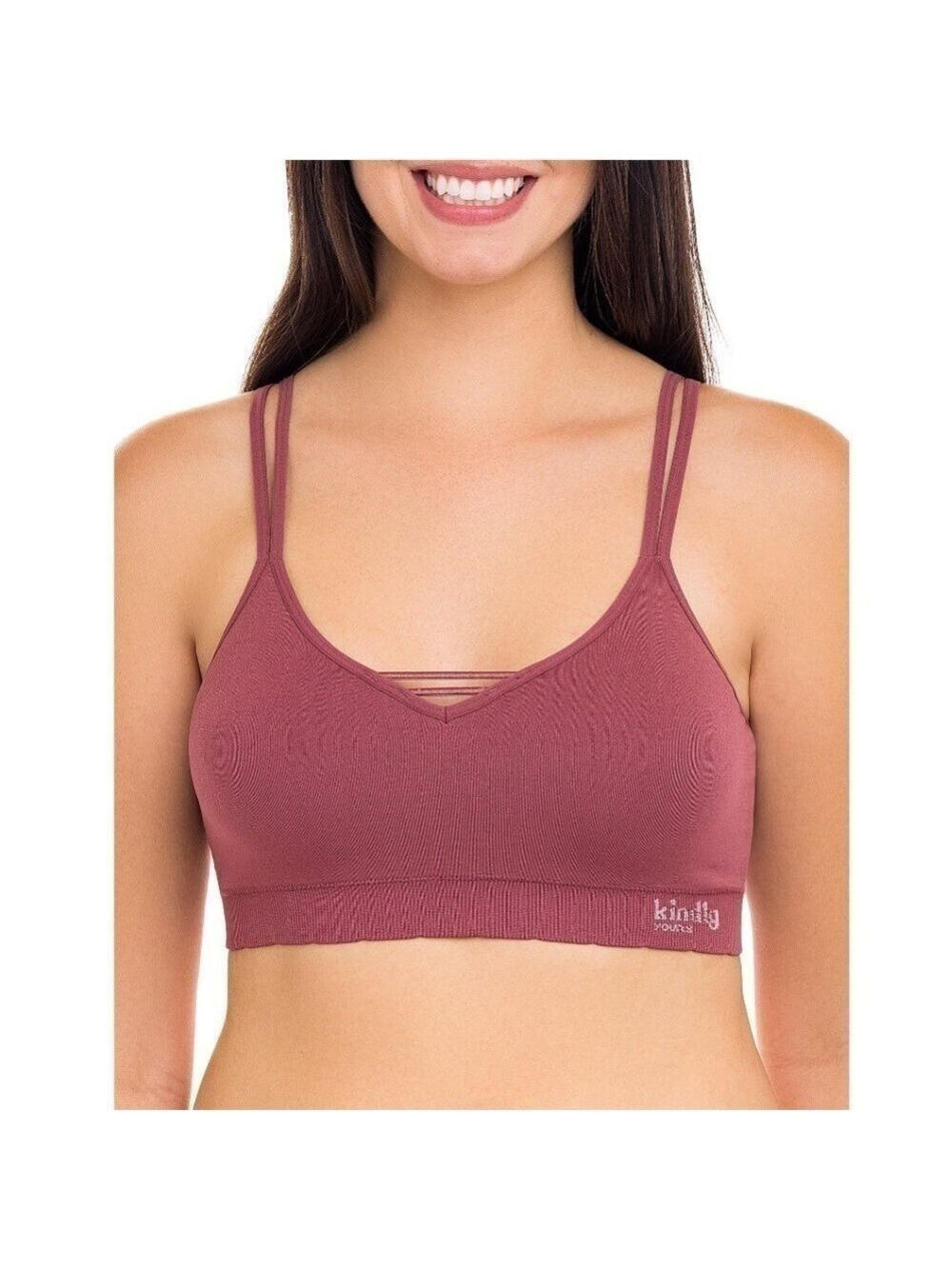 Kindly Yours caged v-neck sustainable seamless bralette plus size L